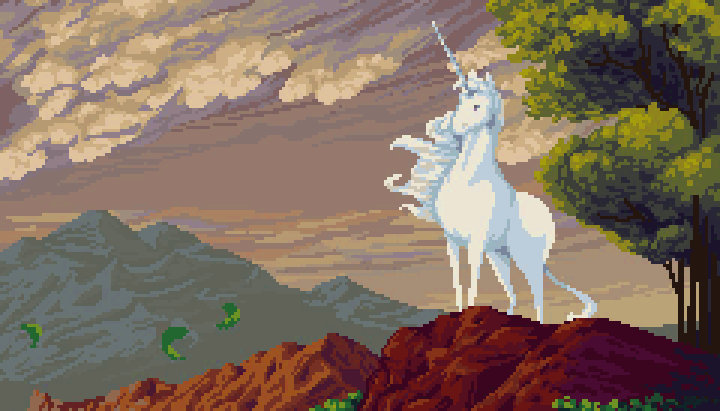 Unicorn on a Cliff