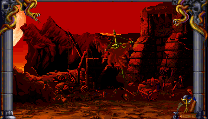Ruins Flag at Night