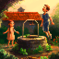 Children Playing near the Well
